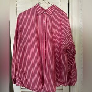 Soft Red with White Stripe Women’s Blouse